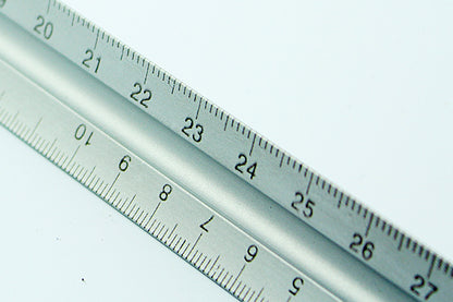 Metal Triangle Ruler 30cm 3 Edge for Silver Architect Technical Stainless Steel 30 Centimeter Length Measuring Tool