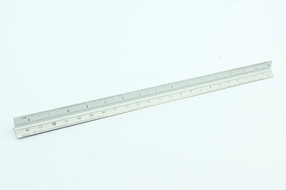 Metal Triangle Ruler 30cm 3 Edge for Silver Architect Technical Stainless Steel 30 Centimeter Length Measuring Tool