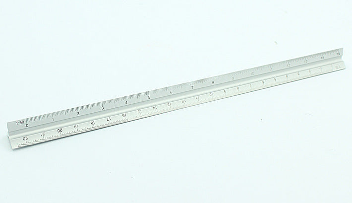 Metal Triangle Ruler 30cm 3 Edge for Silver Architect Technical Stainless Steel 30 Centimeter Length Measuring Tool